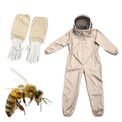 Imker Kostüm Erwachsene, Imker Schutzanzug, Bienenanzug Professionell Imkeranzug Stichfest Mit Handschuhe Für Damen Und Herren, Ganzkörper Imkerkleidung Imkerausrüstung L/XL/2XL von Murman