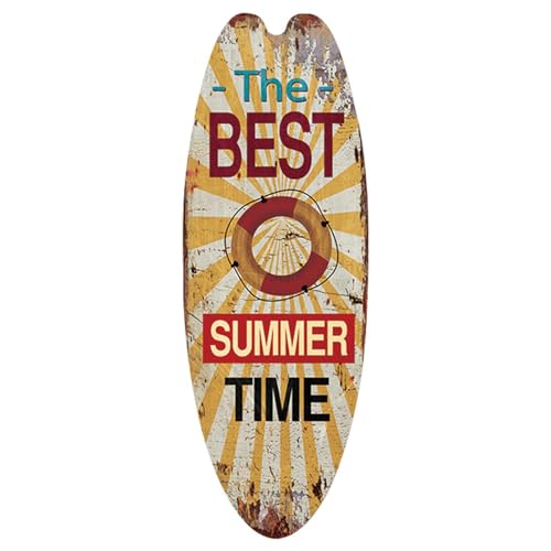Klein Surfbrett Deko Aus | 1/6 Stück Surfbrett Strandschild | Dekoratives Surfbrett Schilder Mit Haken | Vintage Surfbrett Sommer Ozean-Themen Hotel Wanddekoration Für Strandparty von Murman