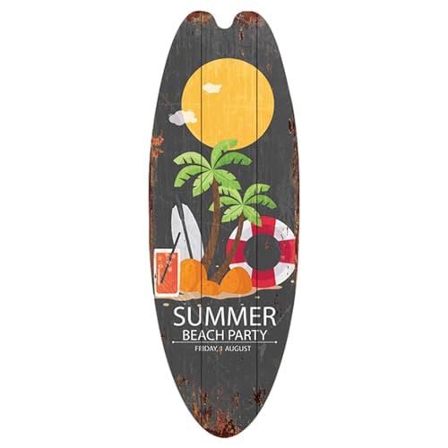 Klein Surfbrett Deko Aus | 1/6 Stück Surfbrett Strandschild | Dekoratives Surfbrett Schilder Mit Haken | Vintage Surfbrett Sommer Ozean-Themen Hotel Wanddekoration Für Strandparty von Murman