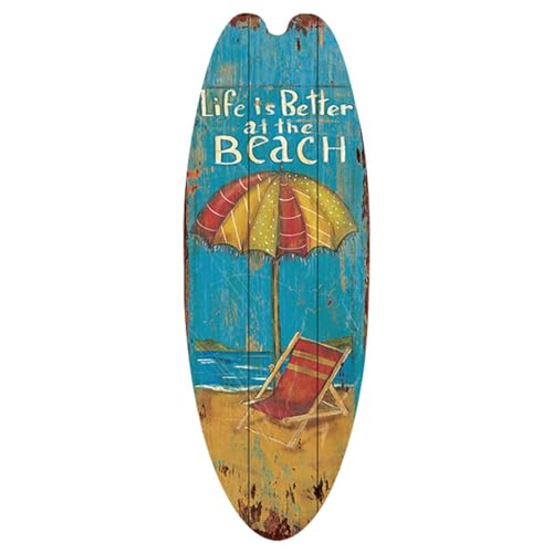 Klein Surfbrett Deko Aus | 1/6 Stück Surfbrett Strandschild | Dekoratives Surfbrett Schilder Mit Haken | Vintage Surfbrett Sommer Ozean-Themen Hotel Wanddekoration Für Strandparty von Murman