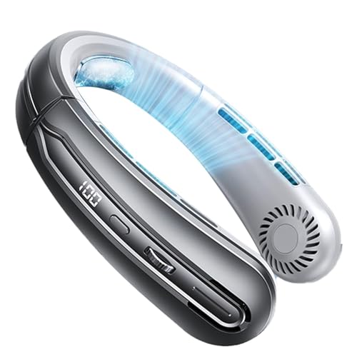 Nackenventilator 2024 Neu Tragbarer Hals Ventilator USB Blattlose Halsventilator Persönlicher Kühlventilator Mit 100 Geschwindigkeiten Für Camping/Büro/Reisen von Murman