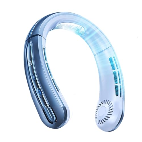 Nackenventilator 2024 Neu Tragbarer Hals Ventilator USB Blattlose Halsventilator Persönlicher Kühlventilator Mit 100 Geschwindigkeiten Für Camping/Büro/Reisen von Murman