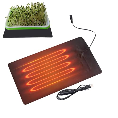 Pflanzen Heizmatte, Wärmematte Für Sämling Germination, 8,5 W Heizmatte Pflanzen, Wasserdichtes USB Heizkissen Mat 3 Temperaturen Wärmematte Reptilien Temperatur Heizkissen Mat Wärmer Bett Matte von Murman