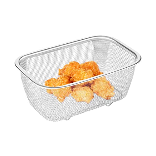 Sieb Aus Edelstahl, Rechteckiger Siebkorb Für Und Gemüse, Pommes-Frites-Korb, Fußsieb Küche Sieb Zum Sieben, Abtropfen, Abspülen Von Und Gemüse von Murman
