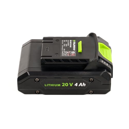 Murray 20V System Akku, Li-Ion 4Ah 21700 Cells MU-BAT-SC4AH – Akumulator mit USB-C und LED-Anzeige – Hochleistungsbatterie für Elektrowerkzeuge - Langlebig und Sicher von Murray