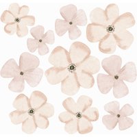 Grace Neutrale Blumen Stoff-Wandaufkleber - Abnehmbar Und Wiederverwendbar von MursClairs