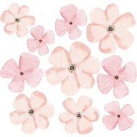 Grace Pink Blumen Stoff Wandaufkleber - Abnehmbar Und Wiederverwendbar von MursClairs
