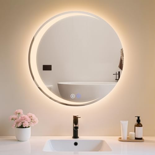Mursche Badezimmerspiegel mit Beleuchtung Badspiegel Rund - Runder IP44 70cm Spiegel Badezimmer mit Touch LED Dimmbar Rundspiege Beleuchtet Bad mit Licht für WC Mursche Badezimmerspiegel mit Beleuchtung Badspiegel Rund - Runder IP44 70cm Spiegel Badezimmer mit Touch LED Dimmbar Rundspiege Beleuchtet Bad mit Licht für WC von Mursche