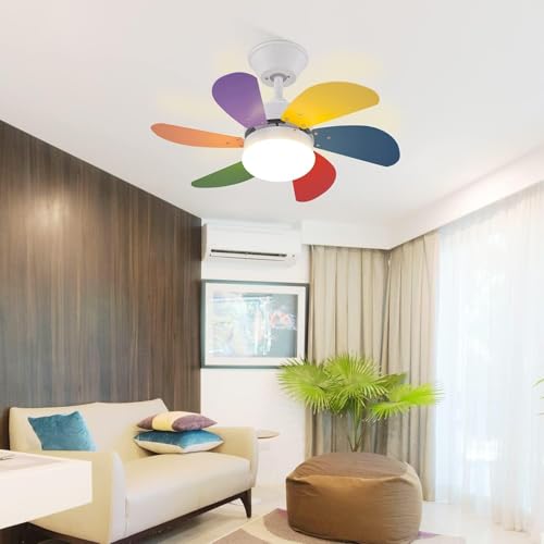 Mursche Deckenventilator Mit Beleuchtung Leise - Deckenlampe Wohnzimmer Fernbedienung 6 Flügeln Ventilator Timing E27 Deckenleuchte Fan Modern Design Sommer Winter für Küche Schlafzimmer Esszimmer von Mursche