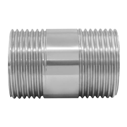 Murtenze 1 Packung 2,5 cm NPT x 2,5 cm NPT-Außengewinde, Edelstahl-Nippel-Rohrverschraubung, 5,1 cm langes Nippel-Gussrohr Murtenze 1 Packung 2,5 cm NPT x 2,5 cm NPT-Außengewinde, Edelstahl-Nippel-Rohrverschraubung, 5,1 cm langes Nippel-Gussrohr von Murtenze