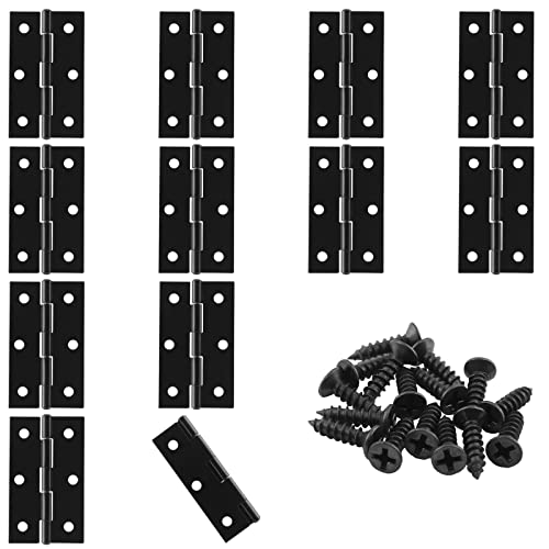Murtenze 12 Stück 6,3 cm Türscharniere, Schrankscharniere, schwarze Stoßscharniere Kugellagerscharniere Fensterscharniere Außenscharniere mit Befestigungsschrauben von Murtenze