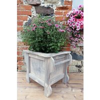 Beunruhigt Holz Grau Topf Halter Land Kiefer Massiv Pflanze Stand Handgemachte Büro Dekor Rustikale Bauernhaus Blume Blumentopf Mit Griffen von MusaWood
