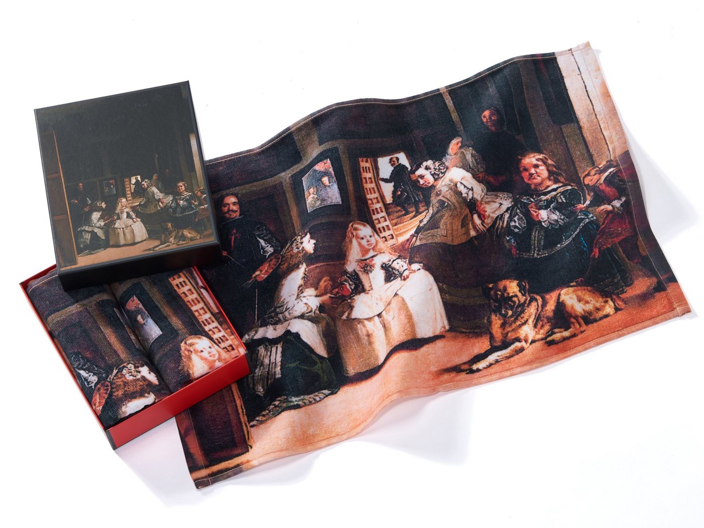 MuseARTa Gästehandtücher Diego Velázquez - Die Hoffräulein, Baumwolle (2-St), MuseARTa Gästehandtücher (2 Stück), Kunstwerke ca.60x40cm Geschenkbox von MuseARTa