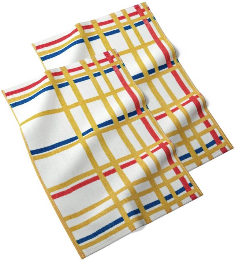 MuseARTa Gästehandtücher Piet Mondrian - New York City I, Baumwolle (2-St), Gästehandtücher Kunstwerke ca.60x40cm Küchentücher Baumwolle Frottee von MuseARTa