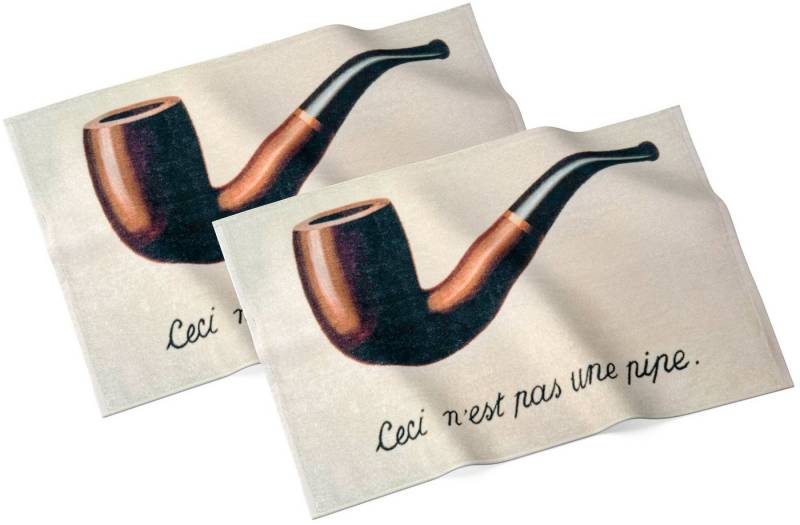 MuseARTa Gästehandtücher René Magritte - Der Verrat der Bilder, Baumwolle (2-St), Gästehandtücher Kunstwerke ca.60x40cm Küchentücher Baumwolle Frottee von MuseARTa