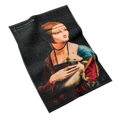 MuseARTa Geschirrtuch aus Baumwolle mit dem Gemälde Lady with an Ermine des Künstlers Leonardo da Vinci in der Größe 40x60cm, KT-LV-LE von MuseARTa