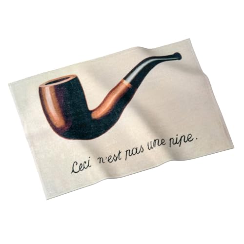 MuseARTa Geschirrtuch aus Baumwolle mit dem Gemälde The Treachery of Images des Künstlers René Magritte in der Größe 40x60cm, KT-RM-TI von MuseARTa