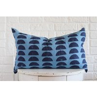 Indigo Kissenbezug Boho Chic Wohnkultur Handgemachte Haushaltswaren Blockprint von MuseTextiles