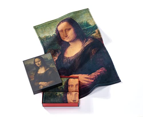 Musearta Unisex Gästehandtücher im 2er Set mit dem Motiv Mona Lisa des Künstlers Leonardo da Vinci aus Baumwolle in der Größe 40x60 cm, GT2-LV-ML-V433106 von Musearta
