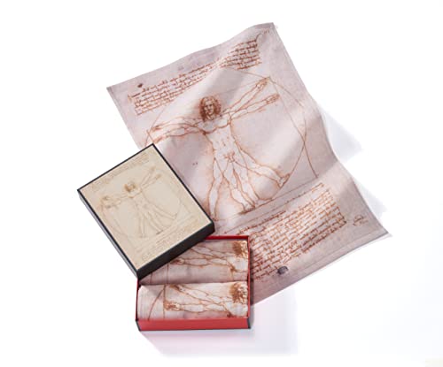 Musearta Unisex Gästehandtücher im 2er Set mit dem Motiv The Vitruvian Man des Künstlers Leonardo da Vinci aus Baumwolle in der Größe 40x60 cm, GT2-LV-VM-V433107 von Musearta