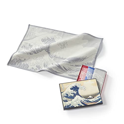 Musearta Unisex Geschirrhandtücher im 3er Set mit dem Motiv Great Wave des Künstlers Katsushika Hokusai aus Baumwolle in der Größe 50x70 cm, TT-KH-GW-10-V424197 von Musearta