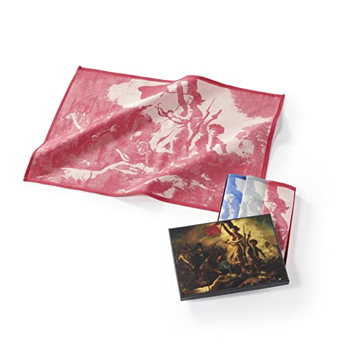 Musearta Unisex Geschirrhandtücher im 3er Set mit dem Motiv Liberty Leading The People des Künstlers Eugène Delacroix aus Baumwolle in der Größe 50x70 cm, TT-ED-LP-10-V424191 von Musearta