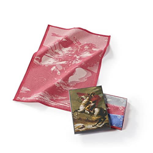 Musearta Unisex Geschirrhandtücher im 3er Set mit dem Motiv Napoleon Crosses The Alps des Künstlers Jacques-Louis David aus Baumwolle in der Größe 50x70 cm, TT-JD-NA-10-V424195 von Musearta