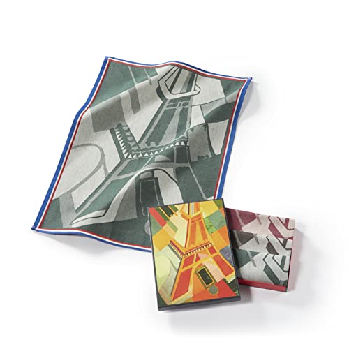 Musearta Unisex Geschirrhandtücher im 3er Set mit dem Motiv The Eiffel Tower des Künstlers Robert Delaunay aus Baumwolle in der Größe 50x70 cm, TT-RD-E7-10-V424204 von Musearta