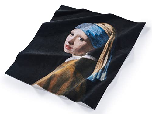 Musearta Unisex Strandhandtuch mit dem Motiv Girl with a Pearl Earring des Künstlers Johannes Vermeer aus Baumwolle in der Größe 144x180 cm, BT-JV-GE-V424283 von Musearta