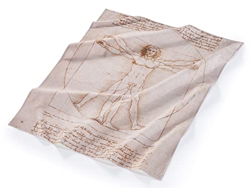 Musearta Unisex Strandhandtuch mit dem Motiv The Vitruvian Man des Künstlers Leonardo da Vinci aus Baumwolle in der Größe 120x150 cm, BT-LV-VM-V424306 von Musearta