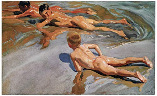 Offizielle Reproduktion des Wiesenmuseums "Chicos am Strand" von Museo del Prado