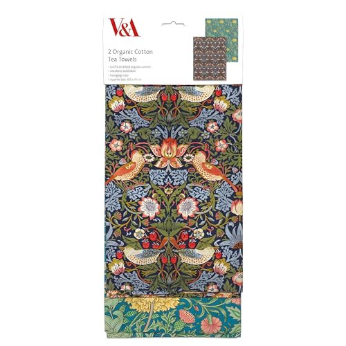 Museums & Galleries Geschirrtücher – 2er-Set – William Morris Designs – Bio-Baumwolle – stilvolles Wohnaccessoire von Museums & Galleries