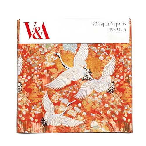 Papierservietten, Kimono-Kraniche-Design, Einweggeschirr, 20 Stück von Museums & Galleries