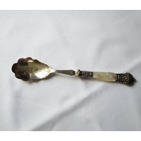 Löffel Mit Perlmutt Vorlegebesteck Epns Sheffield Versilbert England Um 1900 von Museumsladen