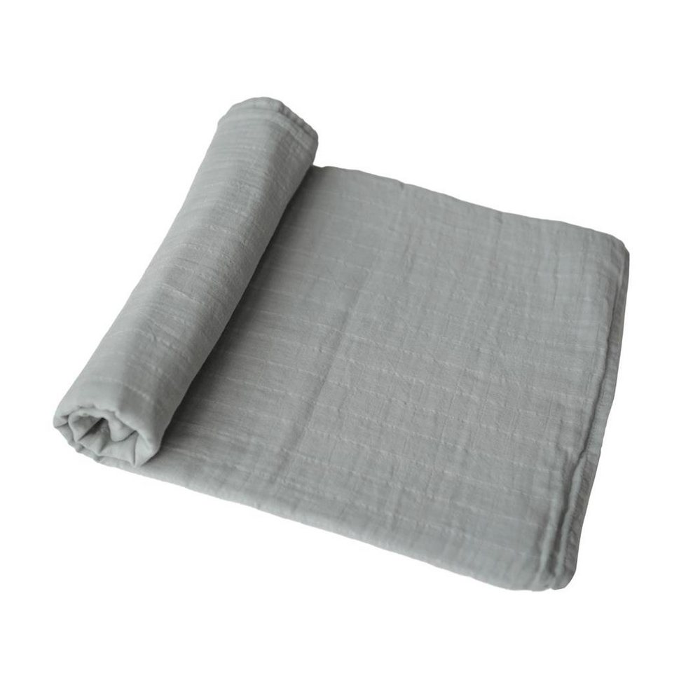 Babydecke Musselin Mullwindel Decke Belgian Grey, Mushie, aus Bio-Baumwolle, XXL Spucktuch, Wickeldecke, Pucktuch, Kuscheldecke, Mehrzweckdecke, Universaltuch, ideal fürs Baby, Grau von Mushie