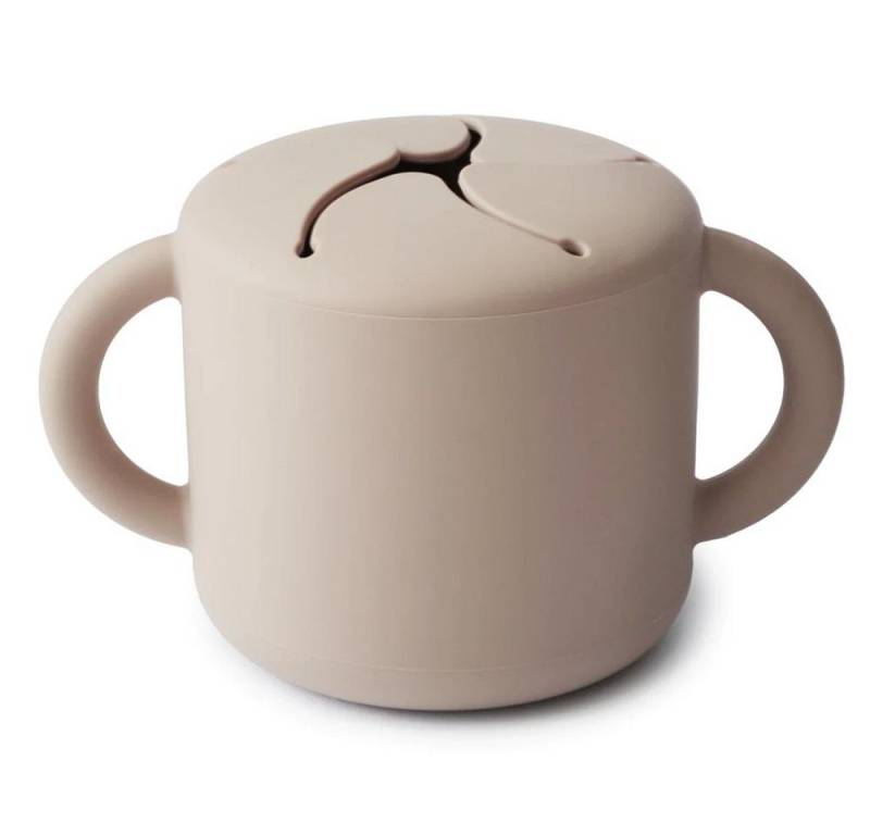 Mushie Kinderbecher Snackbecher Shifting Sand, Silikon BPA-frei Babybecher Snackschale von Mushie