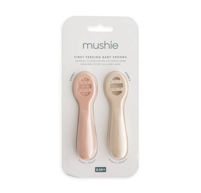 Mushie Kinderlöffel Baby Spoons 2er Pack Babylöffel (2 Stück), geeignet ab 6 Monaten von Mushie