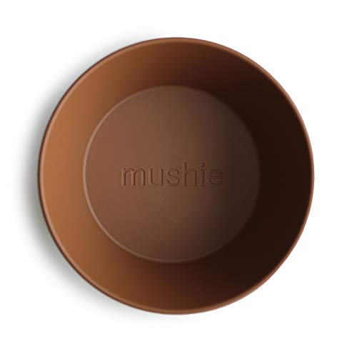 mushie Runde Essgeschirr-Schalen für Kinder | 2er-Set | Hergestellt in Dänemark | BPA-frei | Spülmaschinenfest | Sichere, Hochwertige & Langlebige Erstausstattung | Caramel von mushie
