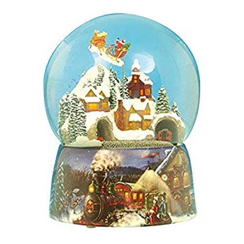 Musicboxworld Musicbox World Train Schneekugel mit bekannter Melodie, Glas, Mehrfarbig, 21 cm von Musicbox Kingdom