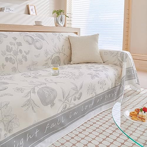 Musihy Couchbezug Schlafcouch, 180x230cm Fruchtblattzweig Sofadecken zum Abdecken aus Eisseide, (Lichtgrau, 2 Sitzer) von Musihy