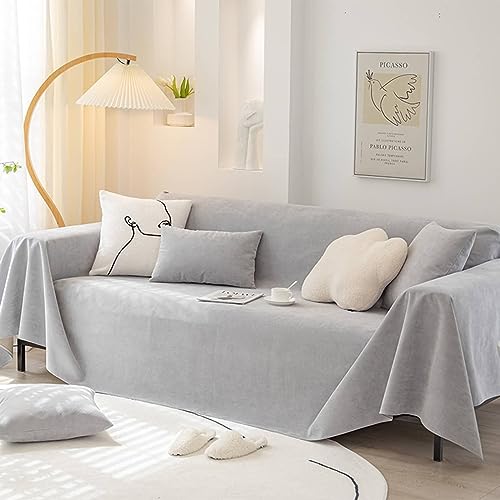 Musihy Couchbezug Schlafcouch, 90x180cm Einfarbig Sofahusse für Wohnzimmer Protector für Hunde Haustiere aus Chenille, (Grau, 1 Sitzer) von Musihy