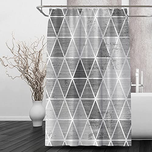 Musihy Duschrollo 80, Duschvorhang Grau Gitter Bath Curtain Waterproof Narrow Shower Curtain von Musihy