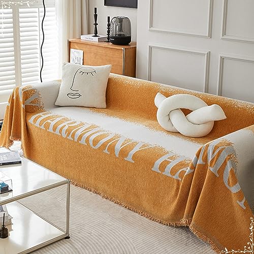 Musihy Sofabezug Katzenschutz, 180x300cm Kunstgraffiti mit aufgedruckten englischen Buchstaben Harmony Sofaüberwurf Couchschutz für Haustiere Haare Hund Katze Kratzer aus Chenille, (Orange, 3 Sitzer) Musihy Sofabezug Katzenschutz, 180x300cm Kunstgraffiti mit aufgedruckten englischen Buchstaben Harmony Sofaüberwurf Couchschutz für Haustiere Haare Hund Katze Kratzer aus Chenille, (Orange, 3 Sitzer) von Musihy