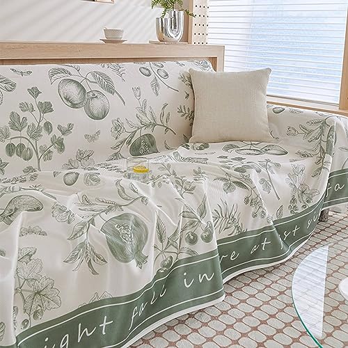 Musihy Sofabezug Schlafsofa, 180x130cm Fruchtblattzweig Sofaüberwurf Decke Couch aus Eisseide, (Lichtgrün, 1 Sitzer) von Musihy