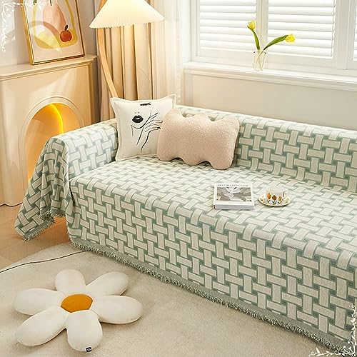 Musihy Sofabezug Sofa Überwürfe, 180x180cm Gewebtes Karomuster Möbelschutz Couchbezug aus Chenille, (Grün, 1 Sitzer) von Musihy