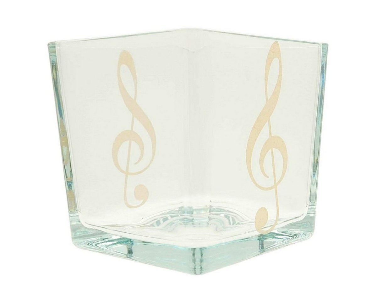 Musikboutique Dekovase, Glas-Vase mit goldenem Violinschlüssel von Musikboutique