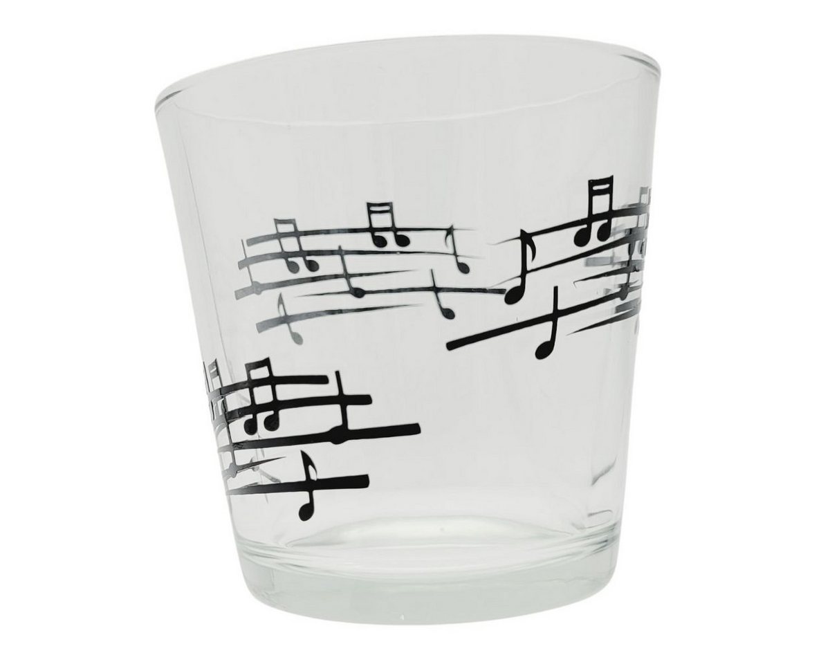 Musikboutique Teelichthalter, Teelichtglas mit Notenlinien schwarz von Musikboutique