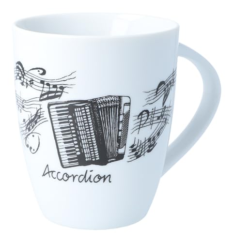 Kaffeetasse mit diversen Instrumenten und musikalischen Motiven (Akkordeon), 280 ml von Musikboutique