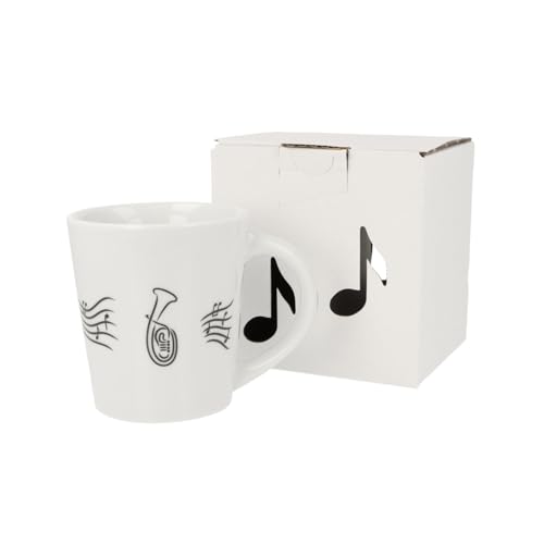 Kaffeetasse mit diversen Musik-Instrumenten und Noten (Tenorhorn), 330 ml von Musikboutique
