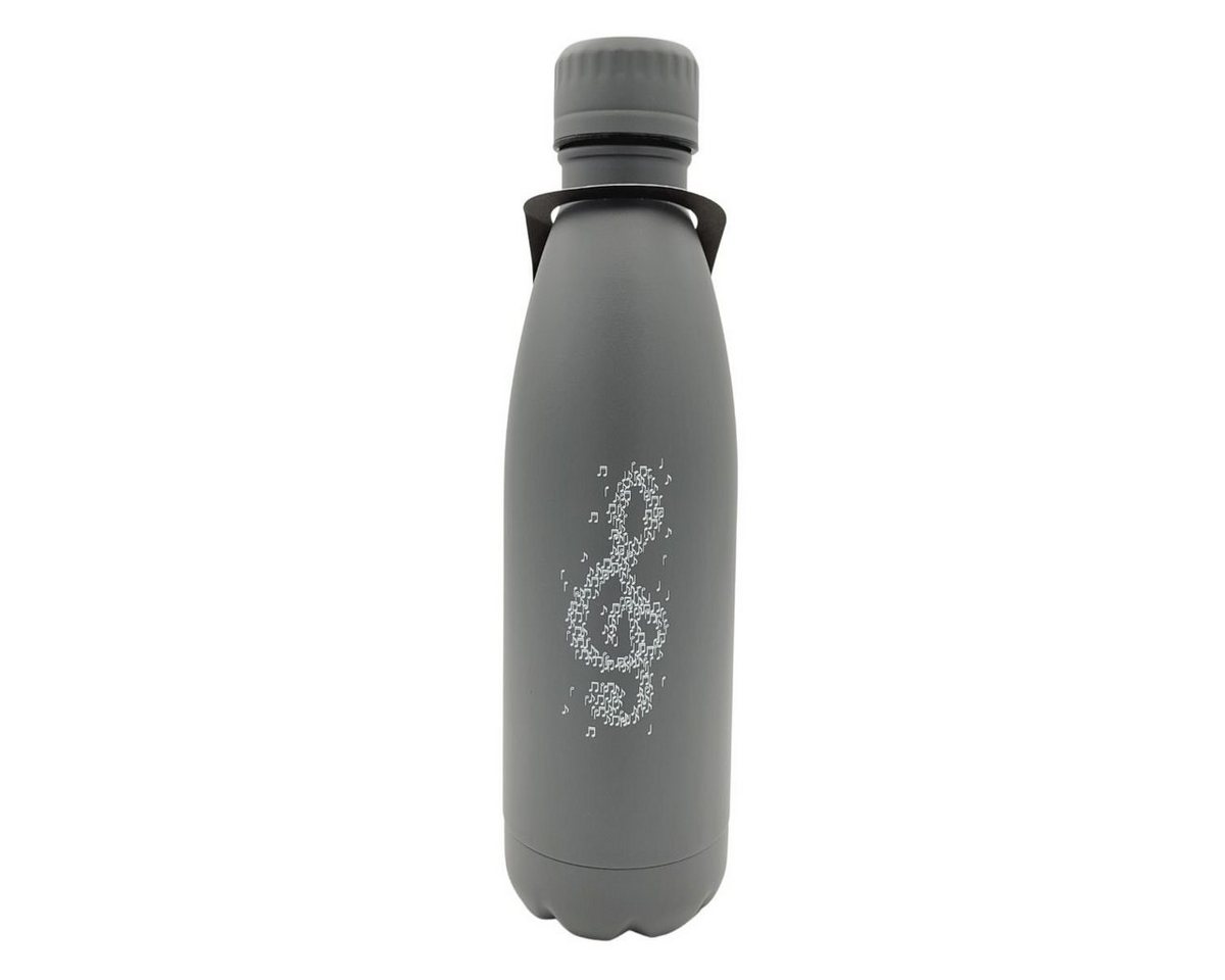 Musikboutique Thermoflasche, mit weißem Violinschlüssel, 0,5 l, Farbe dunkelgrau von Musikboutique